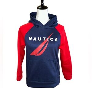 Nautica hoodie. Size medium (10/12). Color: navy, red.